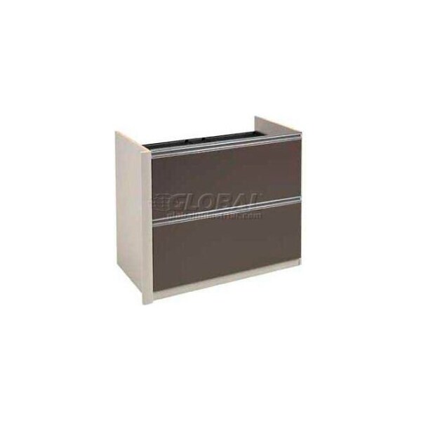 Bestar Lateral File W/out Top (Unassembled) - 34" - Slate & Sandstone - Connexion Series